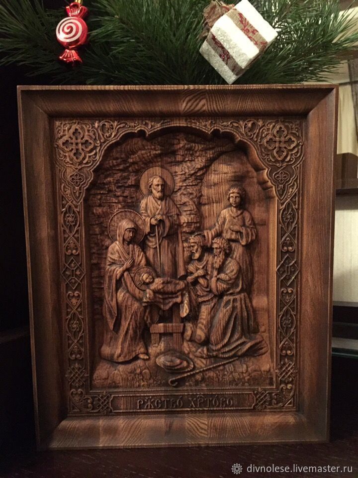 Икона деревянная резная "Рождество Христово", Icons, Voronezh,  Фото №1