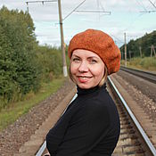 Комплект шапка и шарф снуд "Любимый ноябрь" коричневый