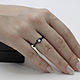 Черное кольцо с бриллиантом "багет". Кольцо помолвочное. Diamond Expert RU. Интернет-магазин Ярмарка Мастеров.  Фото №2