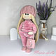 Кукла 30 см в розовом костюме с сумкой, текстильная кукла. Интерьерная кукла. Куклы Мари (mariedolls). Интернет-магазин Ярмарка Мастеров.  Фото №2