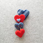 Украшения handmade. Livemaster - original item Brooch-pin: Felted brooch heart. Handmade.