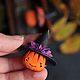 Pumpkin brooches in a Halloween hat. Brooches. Secret Jar. My Livemaster. Фото №6