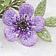 Order Flower brooch embroidered with threads, beads and sequins. vettochka. Livemaster. . Brooches Фото №3