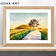 Pintura con campo de sol y madera en la sala de estar en estilo clásico, Pictures, Moscow,  Фото №1