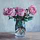 Painting 'Still life with pink peonies' oil on canvas 40h40 cm, Pictures, Moscow,  Фото №1