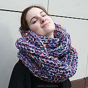 Аксессуары handmade. Livemaster - original item Snood of large knitting in two turns based on Kandinsky. Handmade.