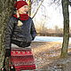 Jacquard skirt Red Grey, Skirts, Grodno,  Фото №1
