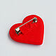 Brooch 'Knitted heart' red. Brooches. Katy_Barysheva. My Livemaster. Фото №5