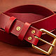 Leather belt with brass buckle. Straps. bumazhniki-iz-kozhi-ruchnoj-raboty. Online shopping on My Livemaster.  Фото №2
