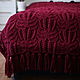 Knit plaid wool RED. Blankets. Ira Pugach (pompon). My Livemaster. Фото №4