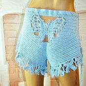 Одежда handmade. Livemaster - original item Crocheted butterfly shorts,cotton.. Handmade.