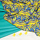 Вискоза плательно-блузочная сине-желтый икат А.Маррас, Ткани, Москва,  Фото №1