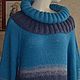 Dress - tunic knitted 'Turquoise' handmade. Dresses. DominikaSamara. Online shopping on My Livemaster.  Фото №2