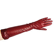 Винтаж handmade. Livemaster - original item Chic winter gloves made of genuine burgundy leather. Handmade.