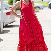 Одежда handmade. Livemaster - original item Long dress with ruffles, Summer dress - DR0184TRCO. Handmade.