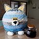 Hot water bottle for kettle /saucepan Blue Provencal cat, Teapot cover, Pskov,  Фото №1