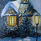 Painting Fairy tale house in the winter forest Oil painting. Pictures. Lana Zaitceva. My Livemaster. Фото №5