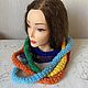 Dreadlocked knitted multicolored scarf, Scarves, Moscow,  Фото №1