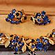 Vintage necklace and clip earrings with blue crystals rhinestone. Vintage necklace. Antiki777. Online shopping on My Livemaster.  Фото №2