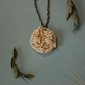 Украшения handmade. Livemaster - original item Pendant round floral bas-relief. Handmade.