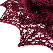 Аксессуары handmade. Livemaster - original item Cherry openwork shawl knitting Knitted shawl. Handmade.
