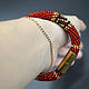 Harness bracelet knitted beaded Greek pattern red solid color. Bead bracelet. KOTiYA. My Livemaster. Фото №4