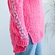 Hot pink oversize jumper made of mohair and alpaca wool, Jumpers, St. Petersburg,  Фото №1