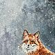 Snow fox painting watercolor winter forest landscape fox. Pictures. marselart. My Livemaster. Фото №5