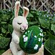 Заказать Кролик. Белый кролик. Кролик из шерсти. Игрушка из шерсти. Подарок. Ксюша (241973). Ярмарка Мастеров. . Войлочная игрушка Фото №3