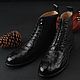 Brogues are too high, from the finest crocodile leather, black color, Brogues, St. Petersburg,  Фото №1