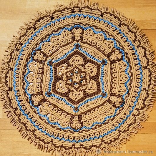 Ковер-макраме 90-100 см в интернет-магазине Ярмарка Мастеров по цене ...