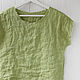 Olive blouse made of 100% linen, Blouses, Tomsk,  Фото №1
