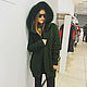 Green cardigan with fur, Cardigans, Moscow,  Фото №1