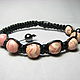 Order Shambala bracelet with rhodochrosite ' Dusty rose'. Beautiful gifts for the good people (Alura-lights). Livemaster. . Braided bracelet Фото №3
