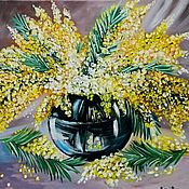 Картина маслом на холсте Натюрморт с желтыми розами