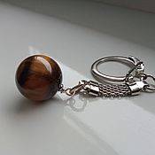 Сумки и аксессуары handmade. Livemaster - original item A keychain with a natural tiger eye is large! ball 16 mm. Handmade.