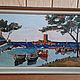 Морской пейзаж с лодками. Для ценителей европейской живописи, Картины, Обнинск,  Фото №1