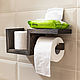 Order Dark Toilet Paper Holder with Shelf. Foxwoodrus. Livemaster. . Holders Фото №3