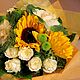 Букет цветов "Подсолнухи и розы" Живые цветы учителю. Букеты. DARK FLORIST Флористика Декор ЦВЕТЫ. Ярмарка Мастеров.  Фото №6