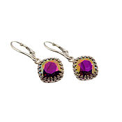 Earrings with pink opal. silver 925