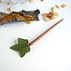 Order Wooden Ivy hairpin made of Beech with a real ECO leaf. WonderLand. Livemaster. . Hairpin Фото №3
