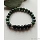 Men's Sea Wolf bracelet made of green Jasper and shungite, Bead bracelet, Moscow,  Фото №1