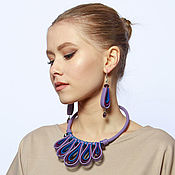 Украшения handmade. Livemaster - original item Kiu leather necklace No. №2. Leather necklace on the neck, female. Handmade.