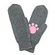 Mittens with paws: gray and fluffy paws, women's knitted, Mittens, Orenburg,  Фото №1