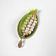 A beaded brooch of Corn, brooch with pearls, autumn brooch, Brooches, Smolensk,  Фото №1