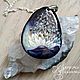 Pendant with a painting on the stone 'Lotus' Lacquer miniature, Pendants, Moscow,  Фото №1