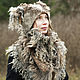 Hat and Snood 'hairy owl', felting wool, ecomex, Headwear Sets, Voronezh,  Фото №1