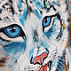  White lynx interior painting, kitty. Pictures. positive picture Helena Gold. Online shopping on My Livemaster.  Фото №2