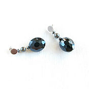 Украшения handmade. Livemaster - original item Crystal earrings, evening earrings with hematite 
