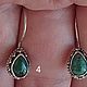  серьги Изящные 925 бирюза прир. Серьги классические. Антик-винтик. Ярмарка Мастеров.  Фото №6